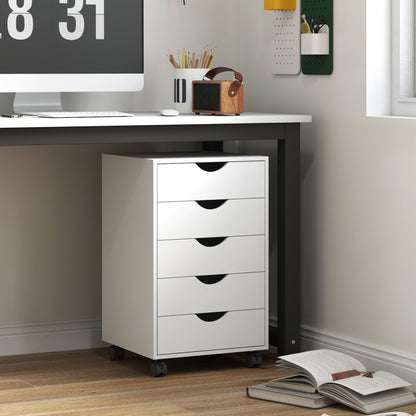 Five-Drawer Filing Cabinet - White
