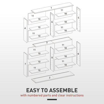 16-Compartment Media Shelf - Black