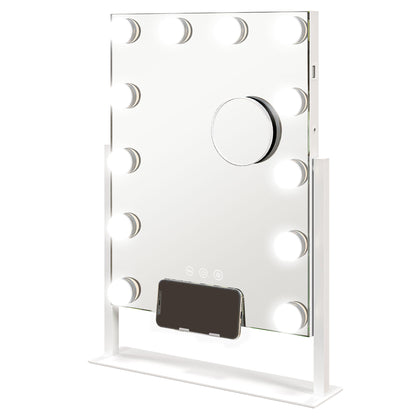 12 LED bulb Tabletop Makeup Mirror, with Adjustable Settings