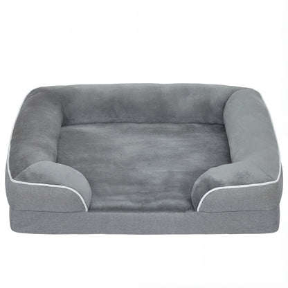 Dog Sofa Bed, Washable Pet Bed with Removable Cover and Non-Slip Bottom for Cats and Small Dogs, Grey