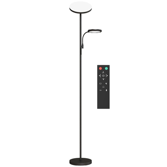 LED Floor Lamp for Living Room, Stepless Dimmable Standing Lamp, Mother and Child Uplighter with Reading Light