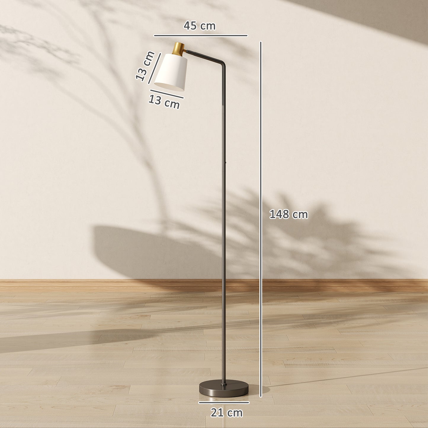 Floor Lamp with 350° Rotatable Head, Modern Standing Lamp with 3000K/4000K/6500K Colour Temperatures for Living Room Office