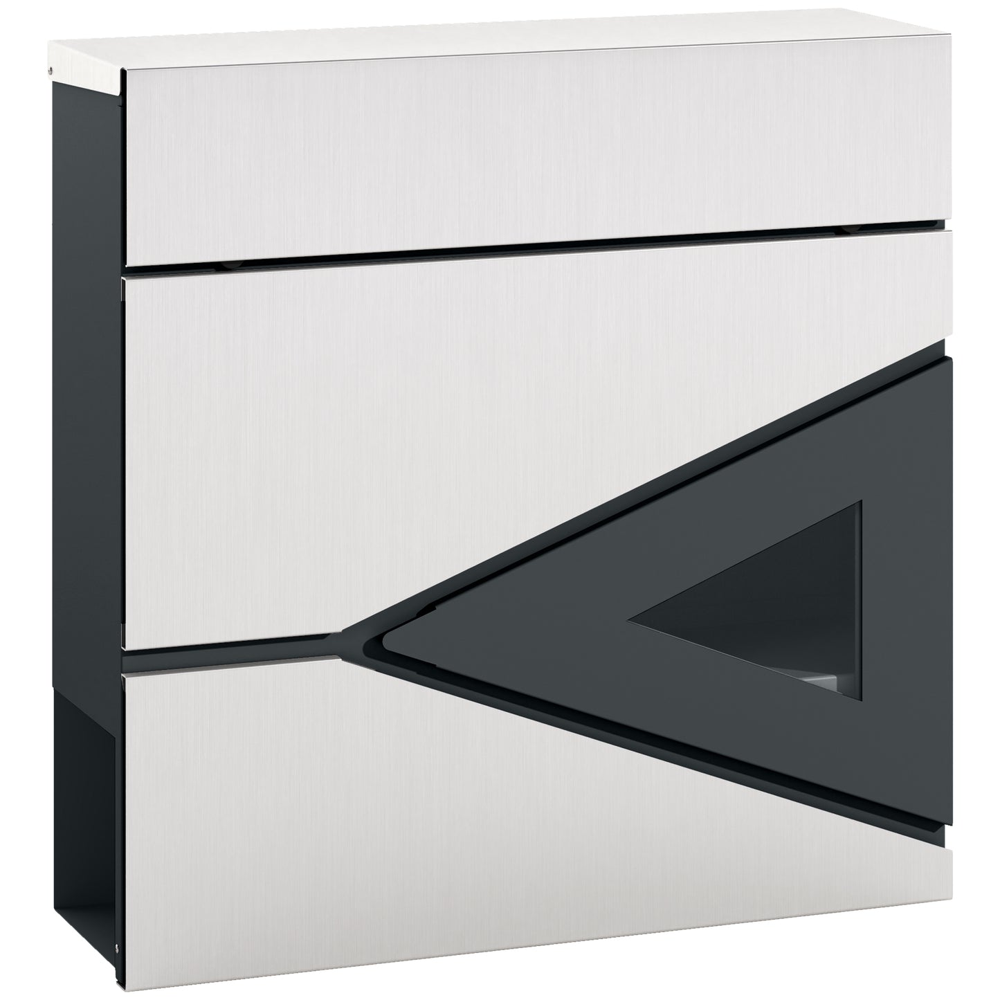 Wall Mounted Post Box with Viewing Window, 2 Lock, Modern Galvanised Steel Mailbox with Copper Core