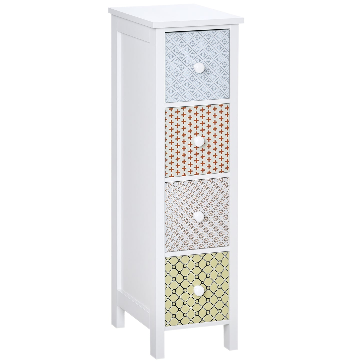 Chest of Drawers, 4 Drawer Dresser, Storage Organizer Toilet Tissue Cabinet for Bedroom, Bathroom