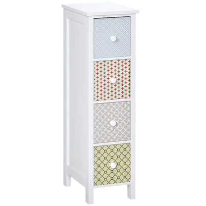 Chest of Drawers, 4 Drawer Dresser, Storage Organizer Toilet Tissue Cabinet for Bedroom, Bathroom