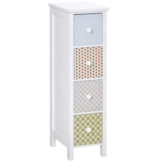 Chest of Drawers, 4 Drawer Dresser, Storage Organizer Toilet Tissue Cabinet for Bedroom, Bathroom