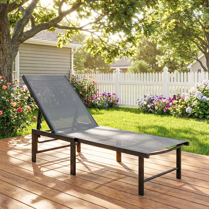 Reclining Sun Lounger - Grey