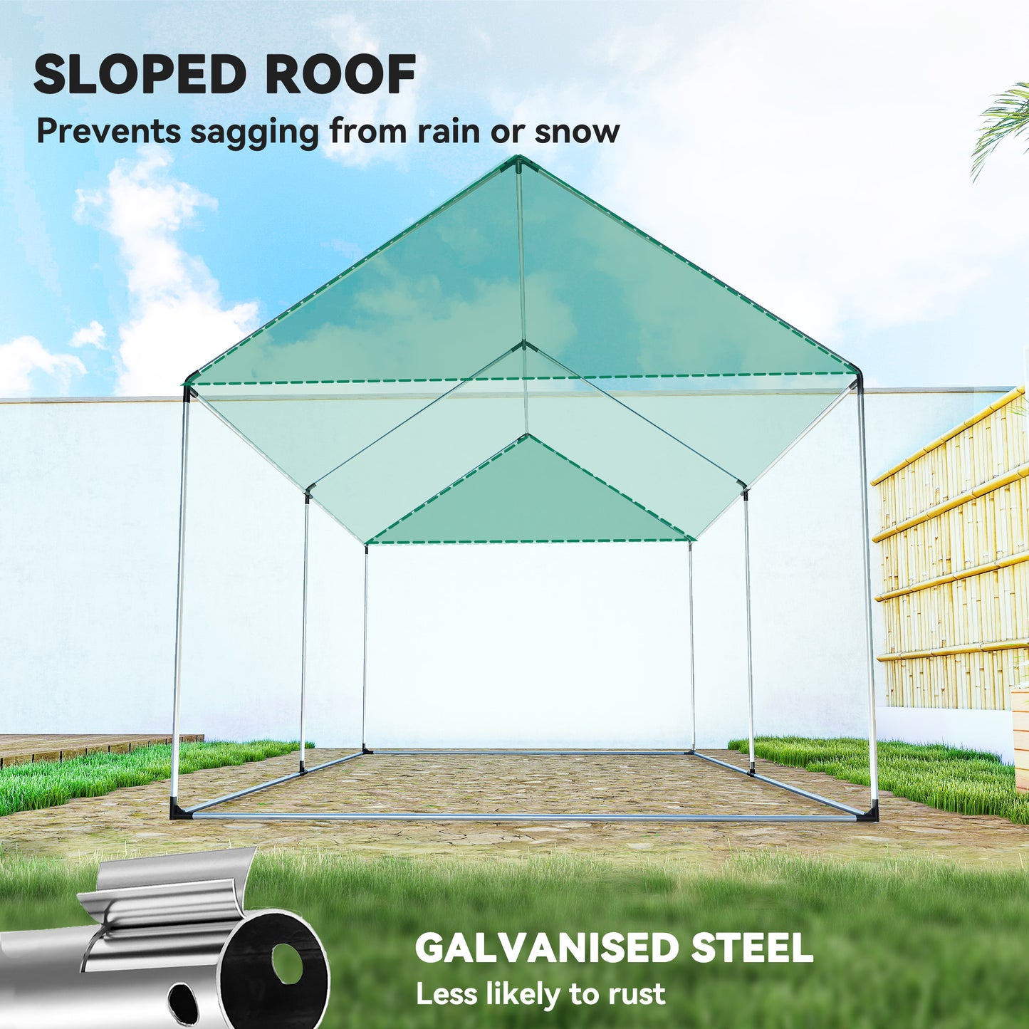 Polyethylene Walk-in Polytunnel Greenhouse, 2 x 3(m), Green