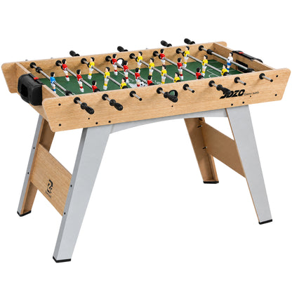 4ft Table Football, Foosball Game Table with 22 Players, 2 Balls and Manual Scorers for Family, Natural Wood Finish