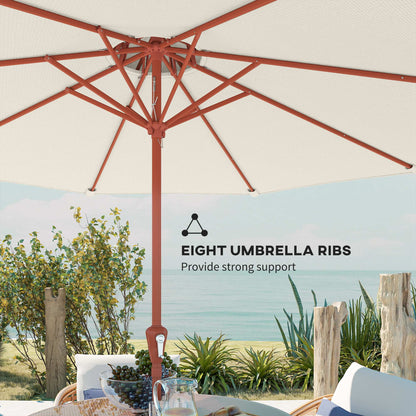 2.7 m Garden Parasol with Double Top Outdoor Market Table Umbrella with Crank System, Cream White