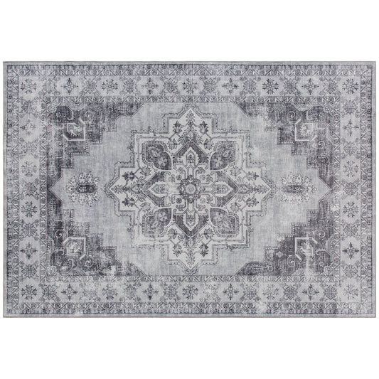 Vintage Area Rug, Non-Slip Washable Rug, Flannel Floor Carpet for Living Room, Bedroom, Dining Room, Home Office