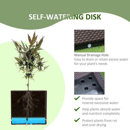 50cm x 50cm x 46.5cm Set of 2 41L Plastic Raised Garden Bed, Planter Box