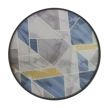 Φ60 Garden Table, with Glass Printed Tabletop - Multicolour