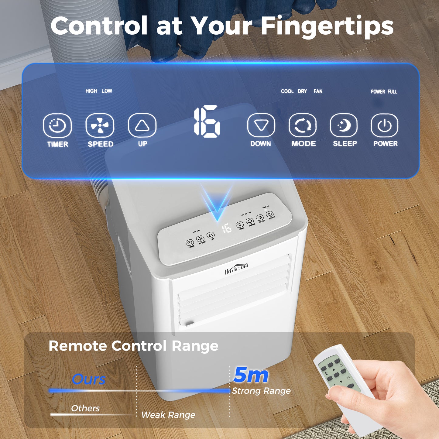 7000 BTU Air Conditioning Unit, 3-in-1 Portable Air Conditioner, Dehumidifier, Cooling Fan with 2 Speeds, 24H Timer