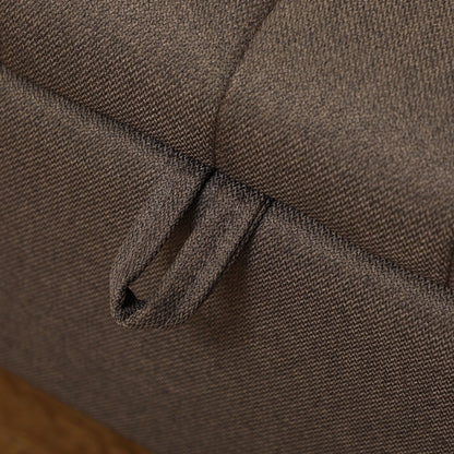 Linen-Look 92 x 31cm Storage Ottoman - Dark Brown