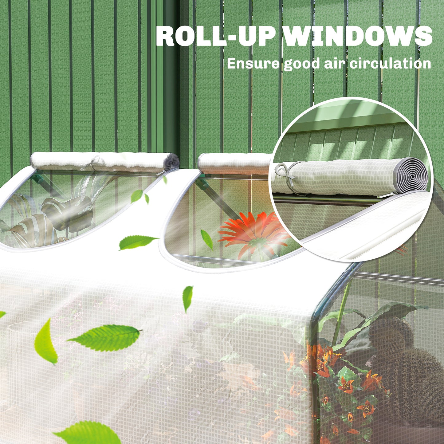 Mini Greenhouse Portable Flower Planter Tomato Vegetable House for Garden Backyard with Zipper 120 x 60 x 60 cm, White