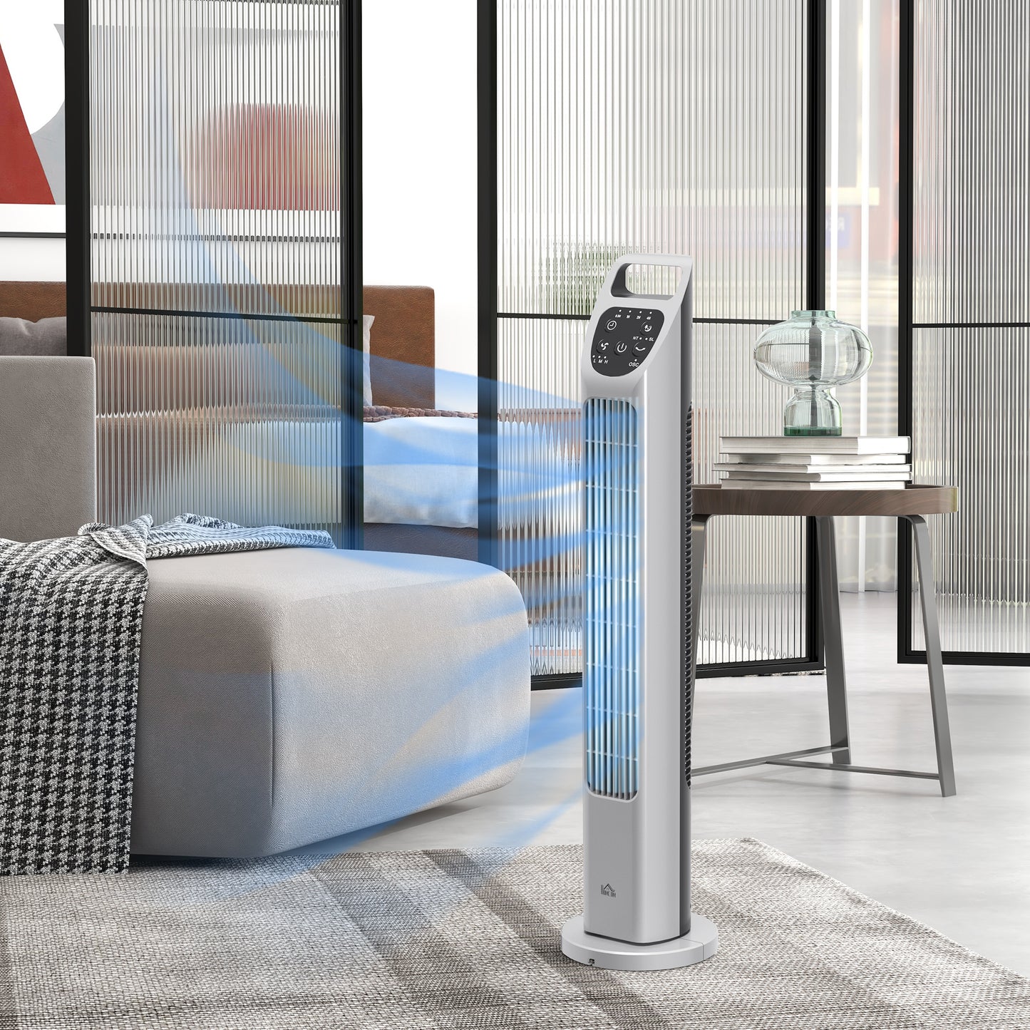 31" Oscillating Tower Fan with Remote Control, 4H Timer, 3 Speed 3 Modes