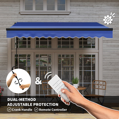 3 x 2.5m Electric Awning with LED Light and Remote Controller, Aluminium Frame DIY Retractable Awning
