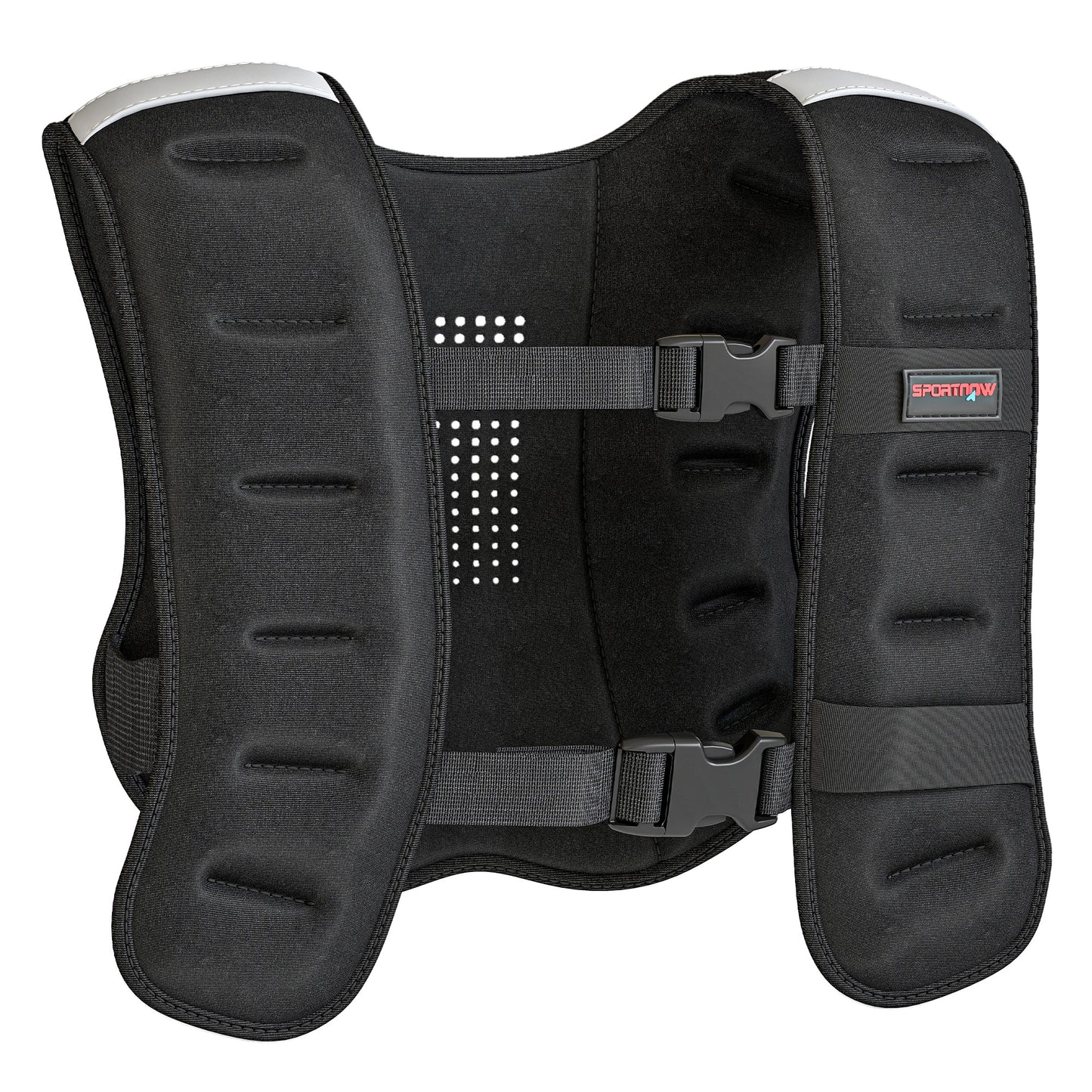 Weighted Vest, 5 kg Weight Vest with Adjustable Straps, Reflective Strips, Black