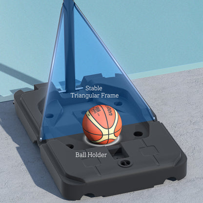 2.3-3.05m Basketball Hoop and Stand, with Weighted Base, Wheels, Black