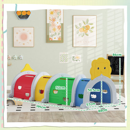 Kids Play Tunnel with Lion Design for 3-6 Years, Crawling, Climbing, Indoors & Outdoors