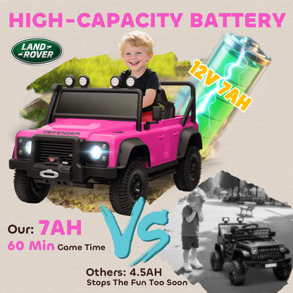 Kids Ride On Car with Remote Control, Music, Horn, 4 Spring Suspension Wheels, LED Lights for 3-5 Years Old, Pink