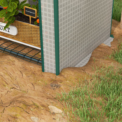 4 Tier Mini Greenhouse for Outdoor, Portable Gardening Plant Green House with Storage Shelf, Roll-Up Zipped Door