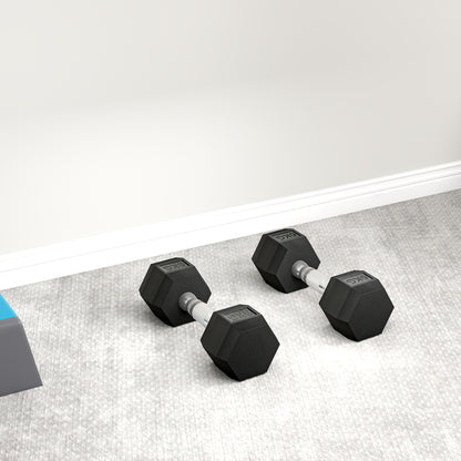 2x6kg Hex Dumbbells Set Rubber Dumbbells Weight Lifting Equipment Fitness Home Gym
