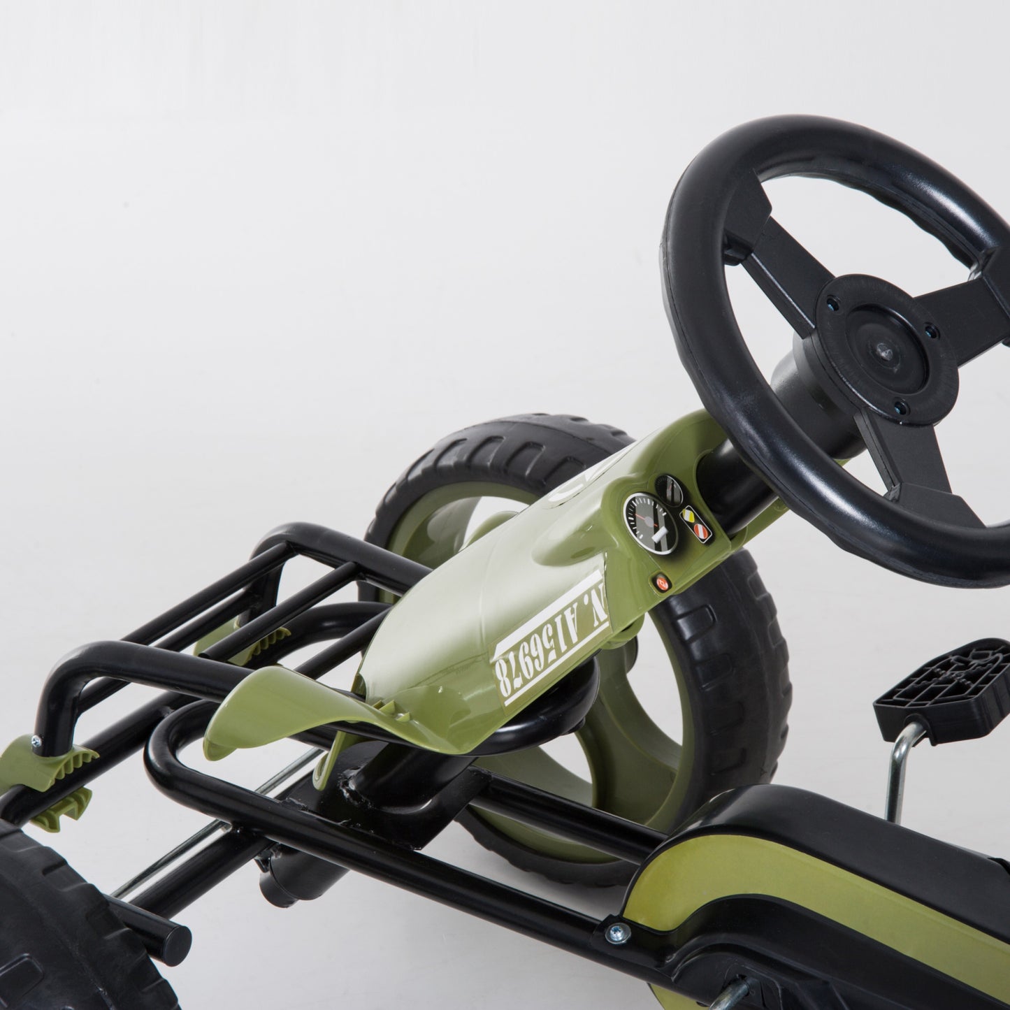 Pedal Go Kart, Kids Ride On Racer with EVA Tyres, Manual Clutch, Braking, Adjustable Seat for Age 3-6 Years, Green