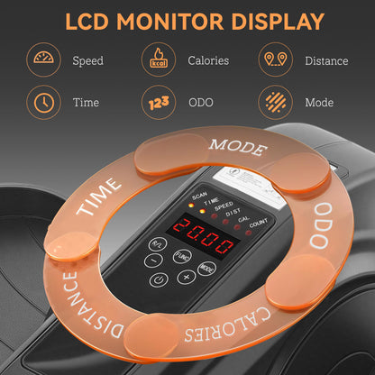 Under Desk Elliptical Machine, Seated Pedal Exerciser, Mini Electric Elliptical Machine for Seniors with LCD Monitor