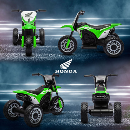 6V Kids Motorbike, Three-Wheel Kids Electric Bike with Horn, Startup Sound for Ages 18-36 Months - Green