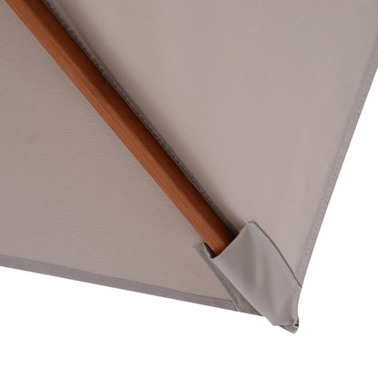 2m Tilting Wooden Pole Parasol - Grey