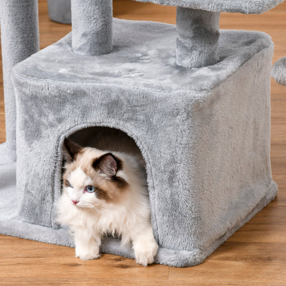 Cat Tree Tower for Indoor Cats 114cm Climbing Activity Centre Kitten with Sisal Scratching Post Perch Hanging Ball Condo Toy