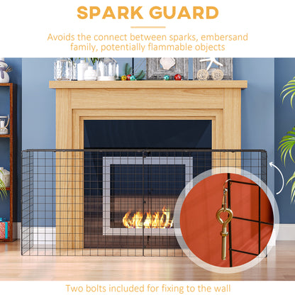 Extendable Fire Guard Screen, Freestanding Fire Screen Spark Guard, Folding Fireplace Cover, Wire Mesh