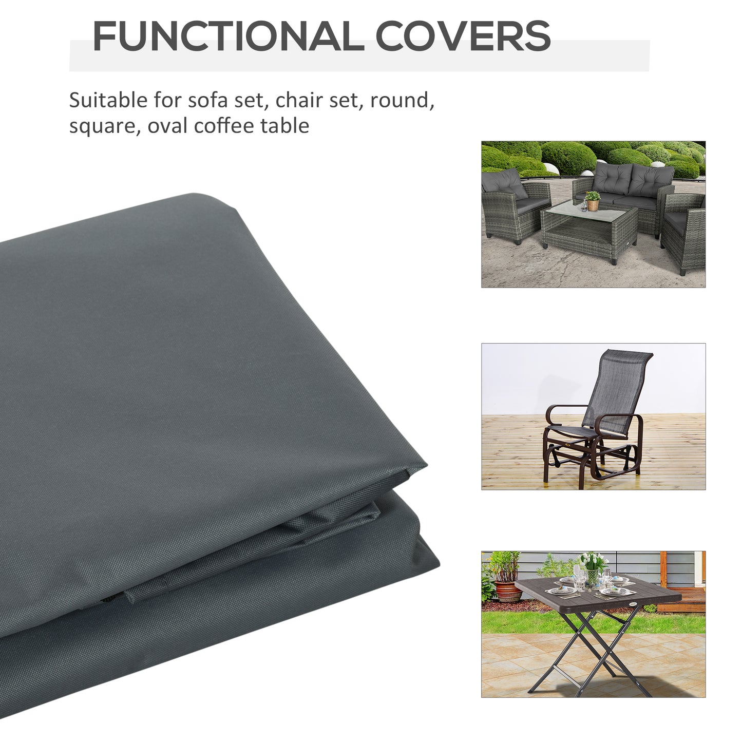Rectangular Patio Furniture Cover for Chairs Water UV Resistant Protection 600D Oxford Fabric Rattan Lounge Clean Cover