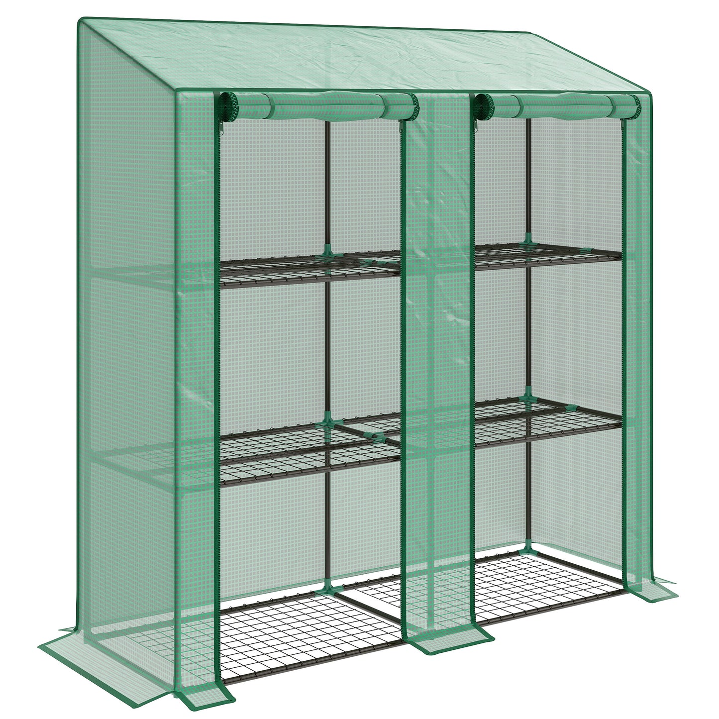 46 x 143cm Three-Shelf Mini Greenhouse - Green