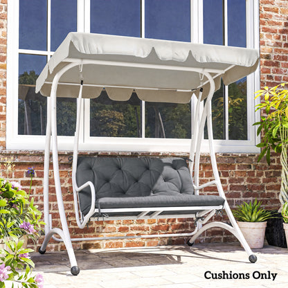 2 Seater Bench Pad, Garden Swing Chair Cushion with Back and Ties