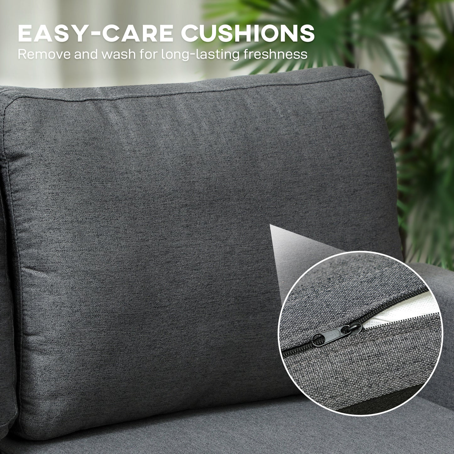 Three-Seater Storage Sofa Bed - Charcoal Grey