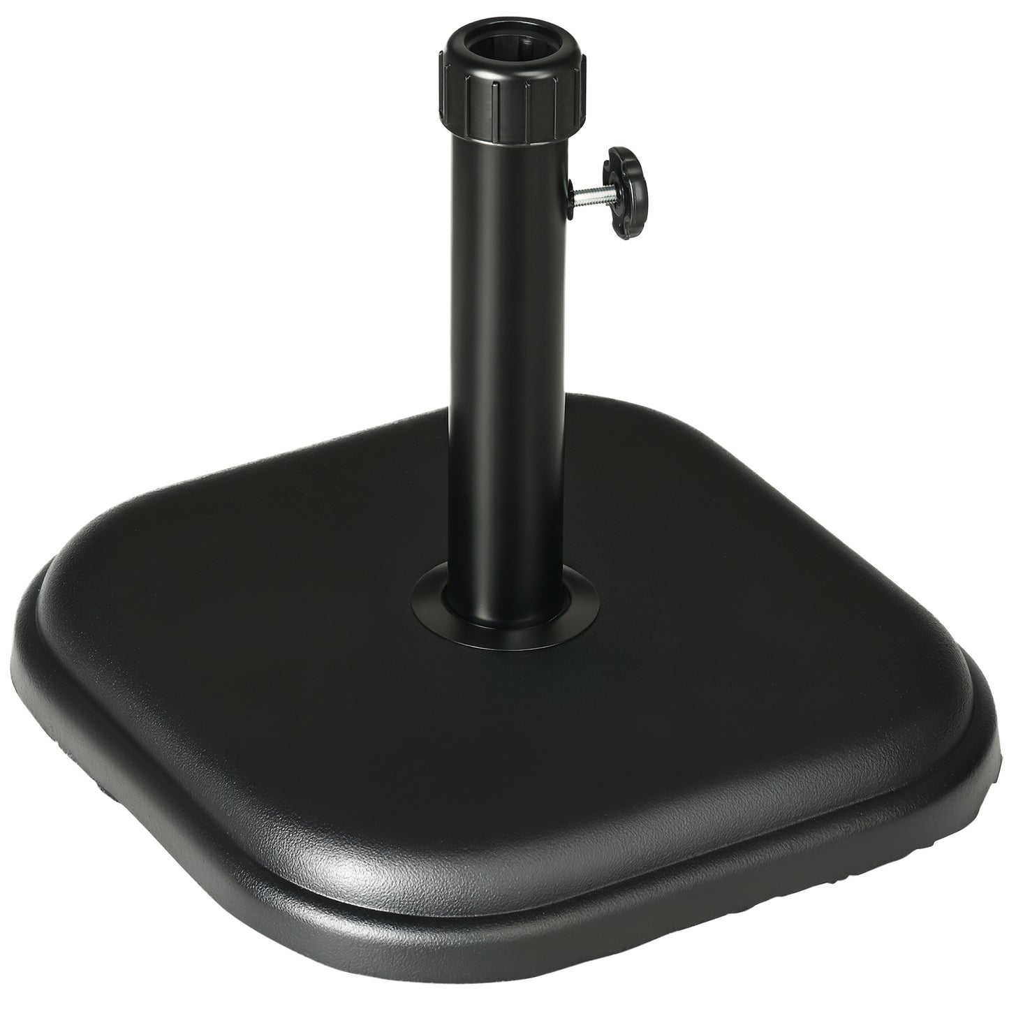 11kg Concrete Garden Parasol Base Holder, Square Outdoor Table Umbrella Stand Weight, Black