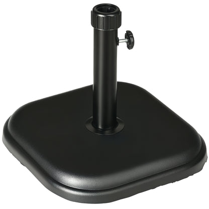 11kg Concrete Garden Parasol Base Holder, Square Outdoor Table Umbrella Stand Weight, Black
