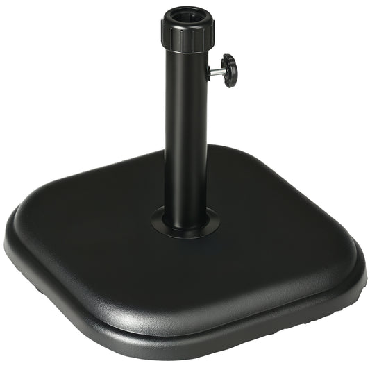 11kg Concrete Garden Parasol Base Holder, Square Outdoor Table Umbrella Stand Weight, Black