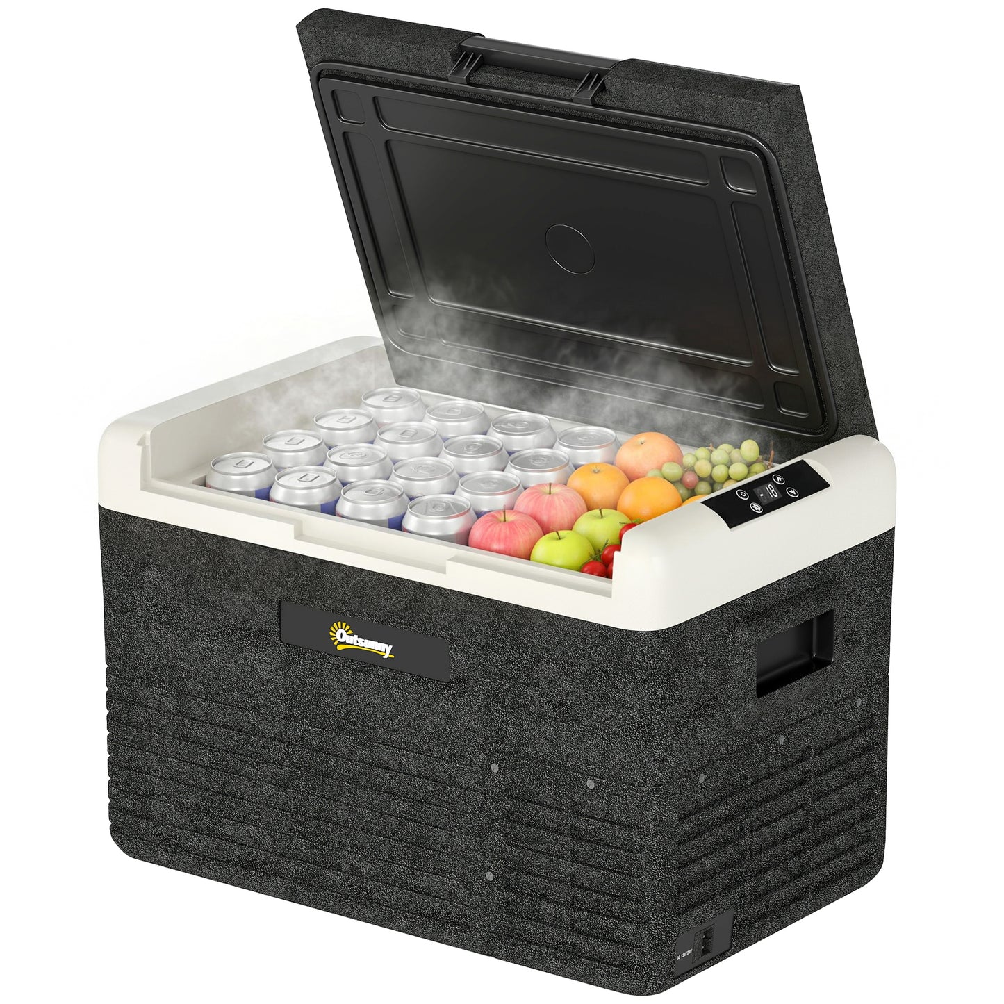 30L Portable Car Refrigerator - Grey and Black