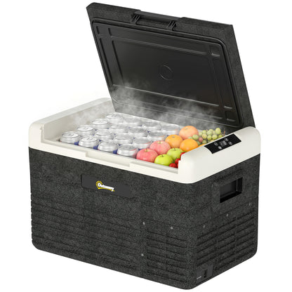 30L Portable Car Refrigerator - Grey and Black