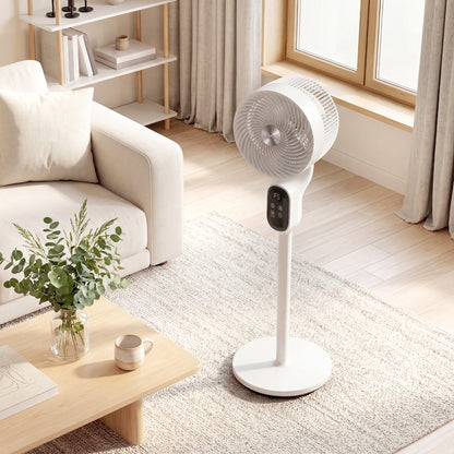 20 dB Silent Standing Fan for Bedroom, 39in Pedestal Fan with Remote, Oscillating, 8 Speeds, Adjustable Height, White