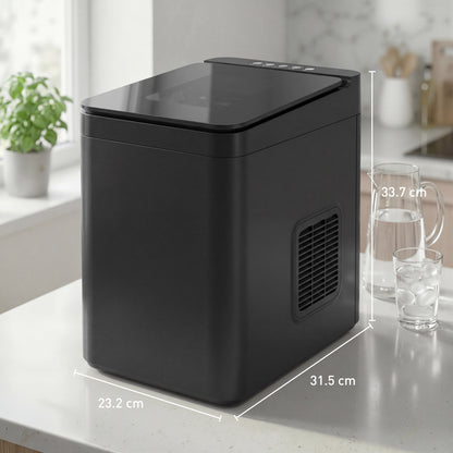Countertop Ice Maker Machine Self-Cleaning Compact Ice Machine with Ice Scoop and Basket Black