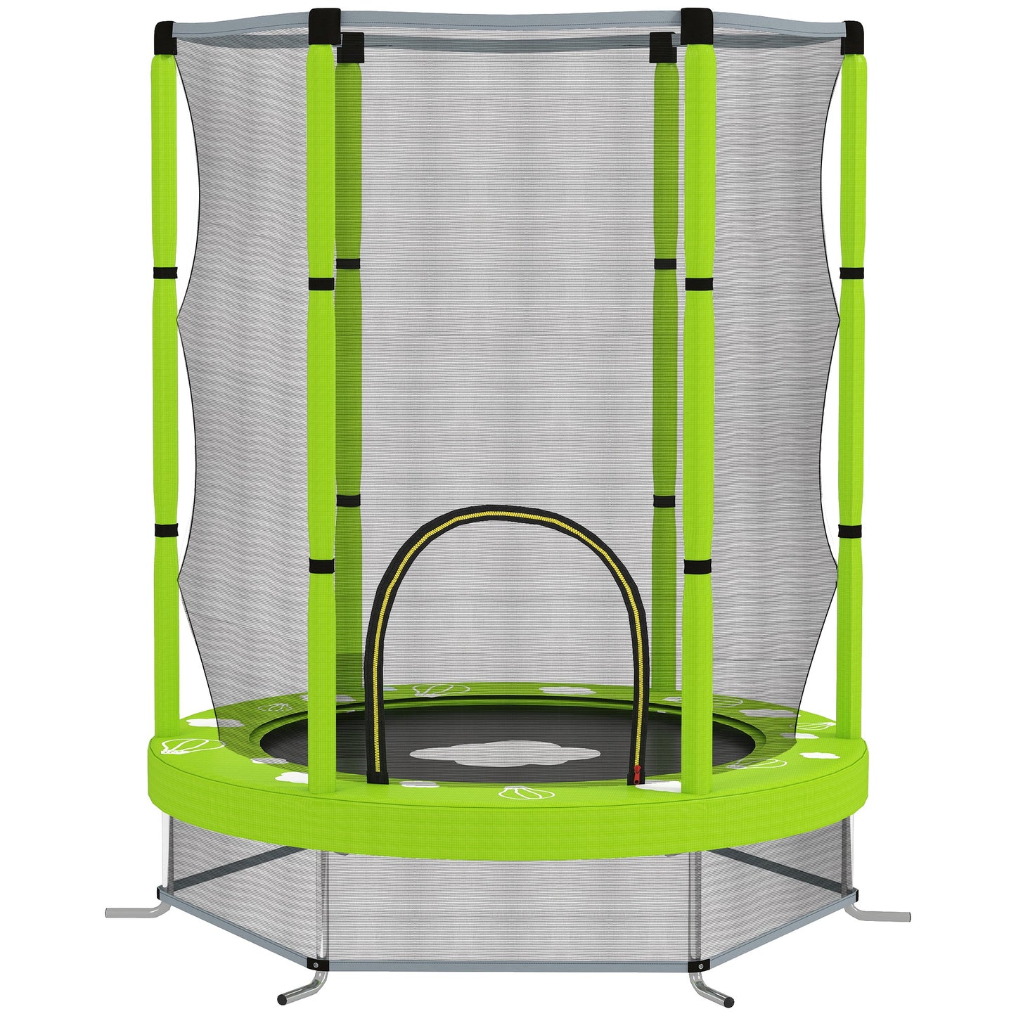 4.6ft Toddler Trampoline w/ Safety Enclosure Net, for Indoor Outdoor Use, Ages 3-6 Years, Green