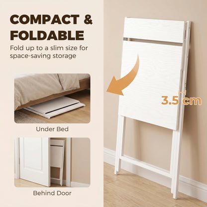 70 cm Folding Computer Desk with Monitor Shelf - White