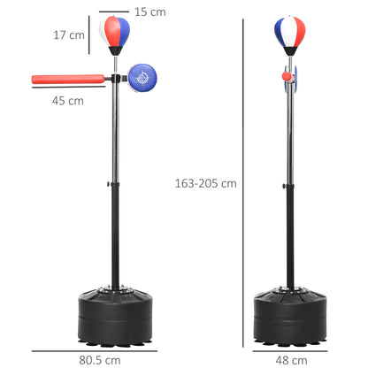Adjustable Speed Bag, Boxing Bag, with Stand, Reflex Bar, Punching Pad, Multicoloured