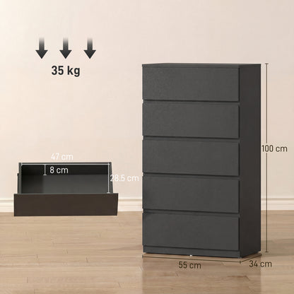 Chest of Drawers, 5-Drawer Storage Cabinets, Modern Dresser, Storage Drawer Unit for Bedroom