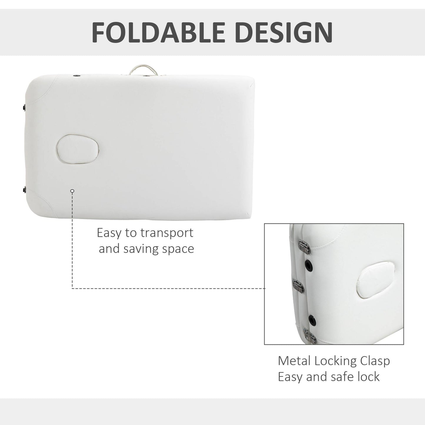Foldable Massage Bed Portable Table, 3-Section Aluminium Foldable Beauty Couch